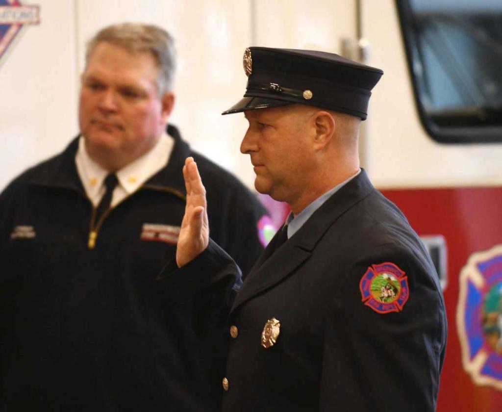 Tyler Sizemore / Hearst Connecticut Media
Greg Sinapi during his promotion to Fire Lieutenant at the Public Safety Complex in Greenwich, Conn. Monday, Oct. 26, 2020.

